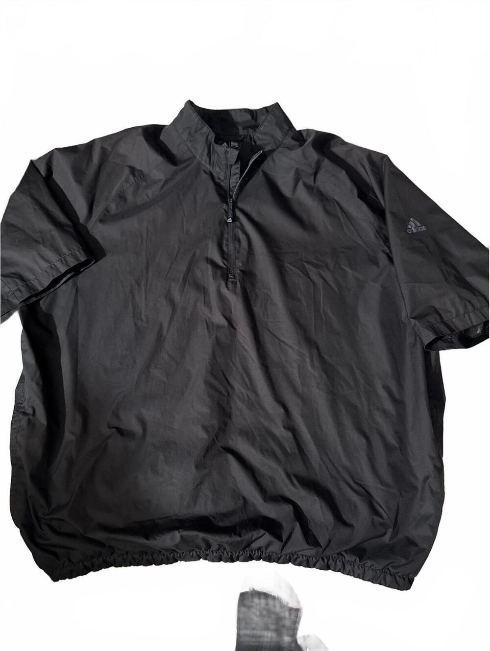 Adidas Climastorm 2XL Black Golf Windbreaker Pullover Jacket